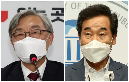 최재형(왼쪽) 전 감사원장과 이낙연 더불어민주당 전 대표. 연합뉴스